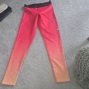 Nike Leggings - Red and Orange Gradient